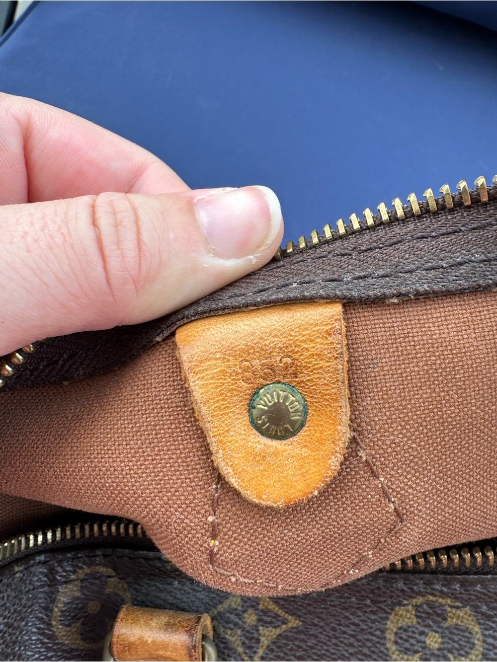 Louis Vuitton Brown Monogram Canvas Duffel Bag with Natural Leather Trim - Picture 9 of 10
